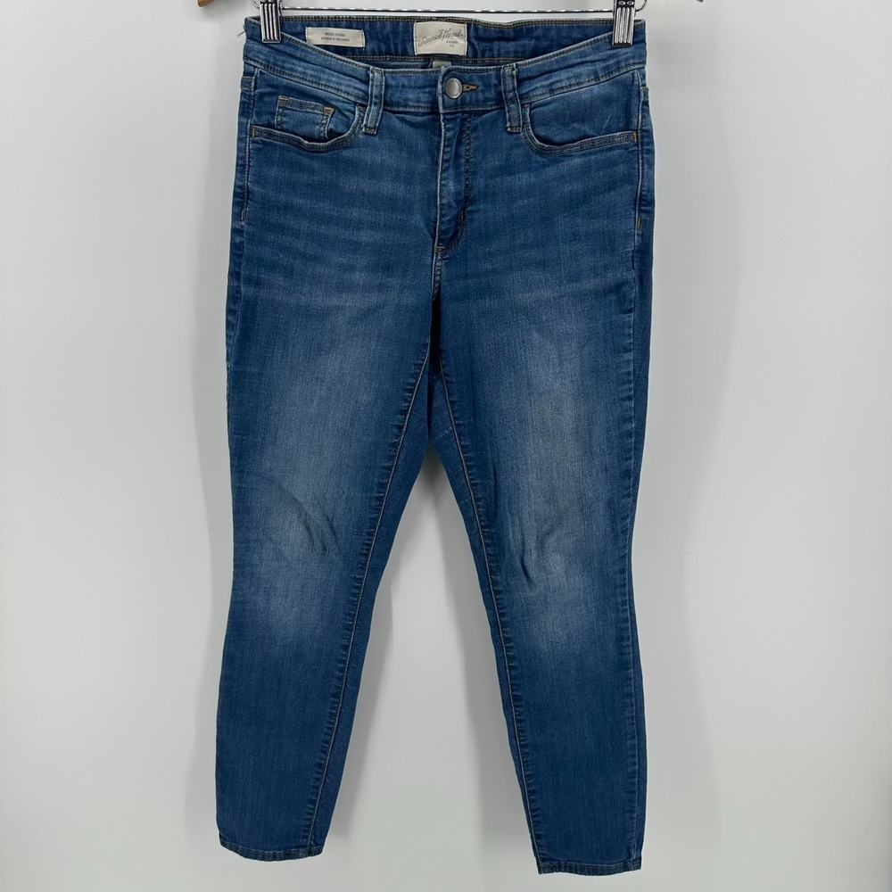 Universal Thread Jeans Womens 4/27R Blue Denim‎ Whisker Mid-Rise Skinny 5-Pocket - Picture 2 of 10